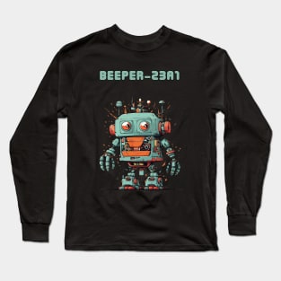 Futuristic Funny Robots  Beeper23A1 Long Sleeve T-Shirt